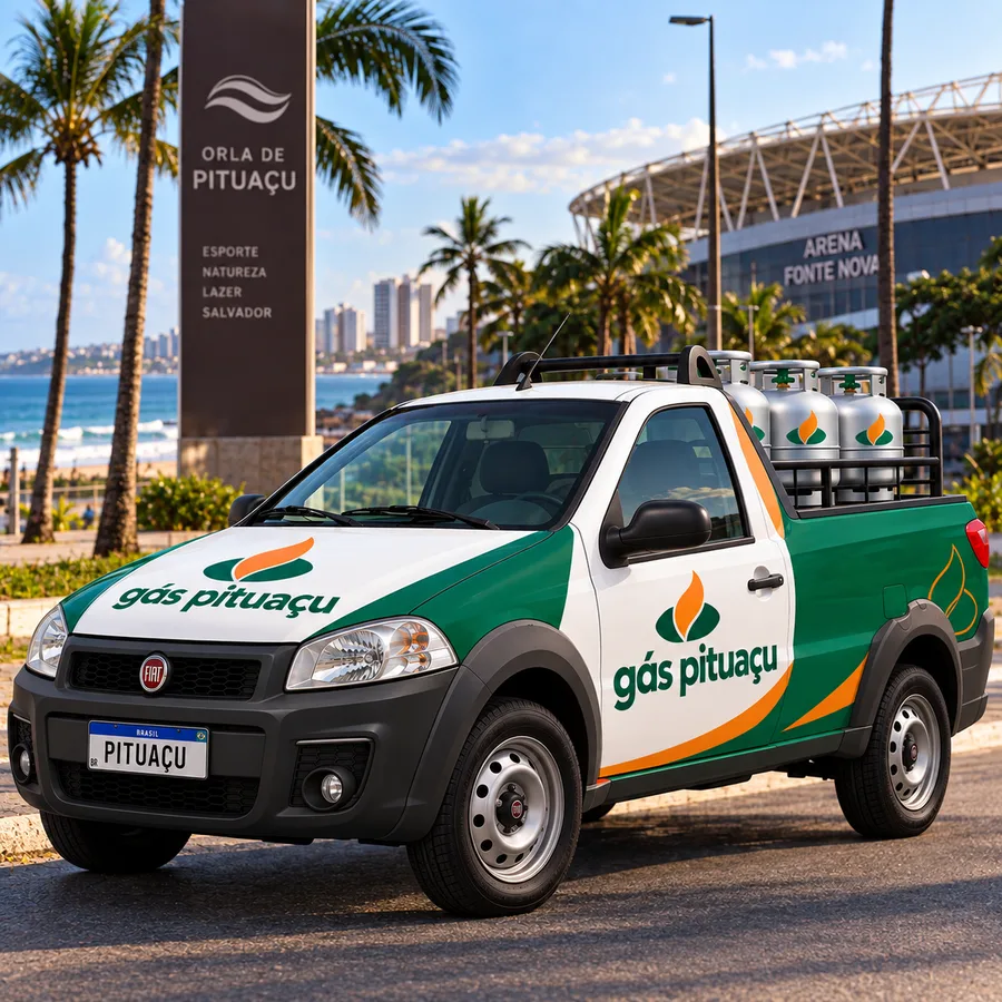 Caminhonete de entrega do Gás Pituaçu em Salvador